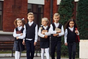 Group of school kids in uniforms